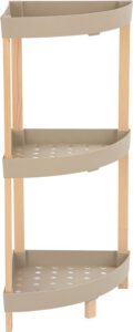 Fixwood Houten Hoekrek – 3-Laags Organizer – Compact Badkamer- en Keukenrek – 75 x 44 cm