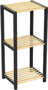 Fixwood Opbergrek 3 Lagen – Kunststof & Hout – Lichtgewicht Multifunctioneel Kastje – Voor Keuken, Woonkamer of Badkamer – 78 x 35 x 29 cm